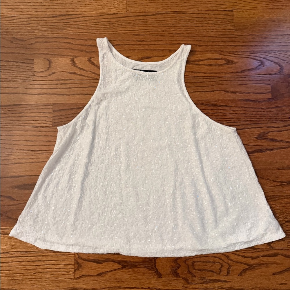 DOLCE VITA White Sequin Tank Small